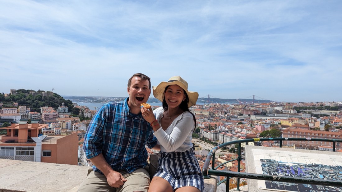 Fah's specialty: finding beautiful views and teasing Zach with kanom. 